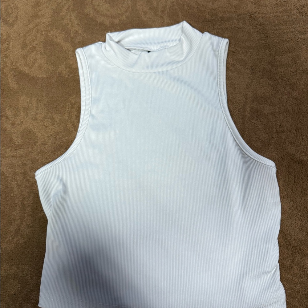 SHEIN White Ribbed Tank Top